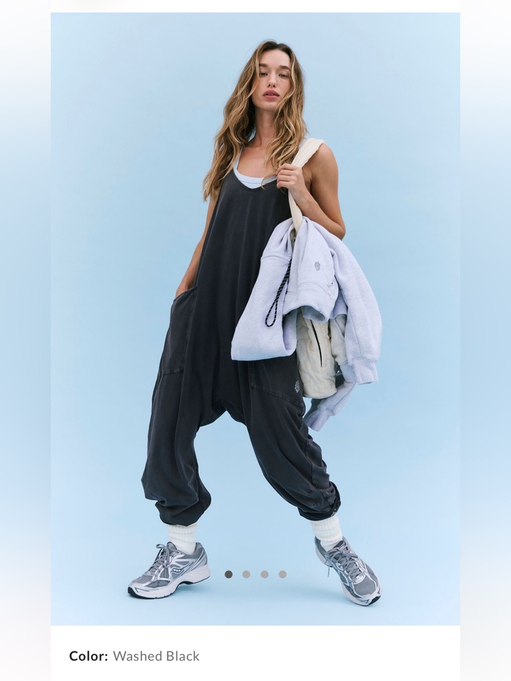Free People Black Washed Hot Shot Onesie